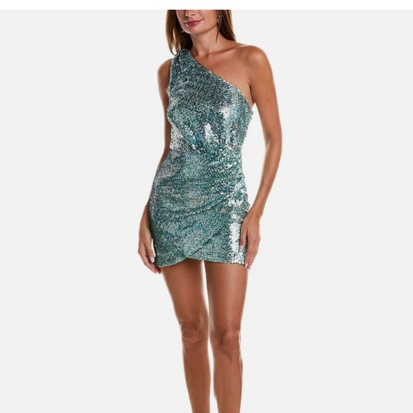 Ramy Brook Linda Sequin one shoulder dress NWT size 14 - Picture 1 of 4